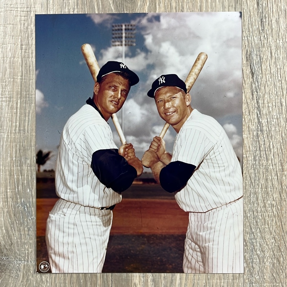 Genuine MLB Frank Maris and Mickey Mantle Colored Photograph